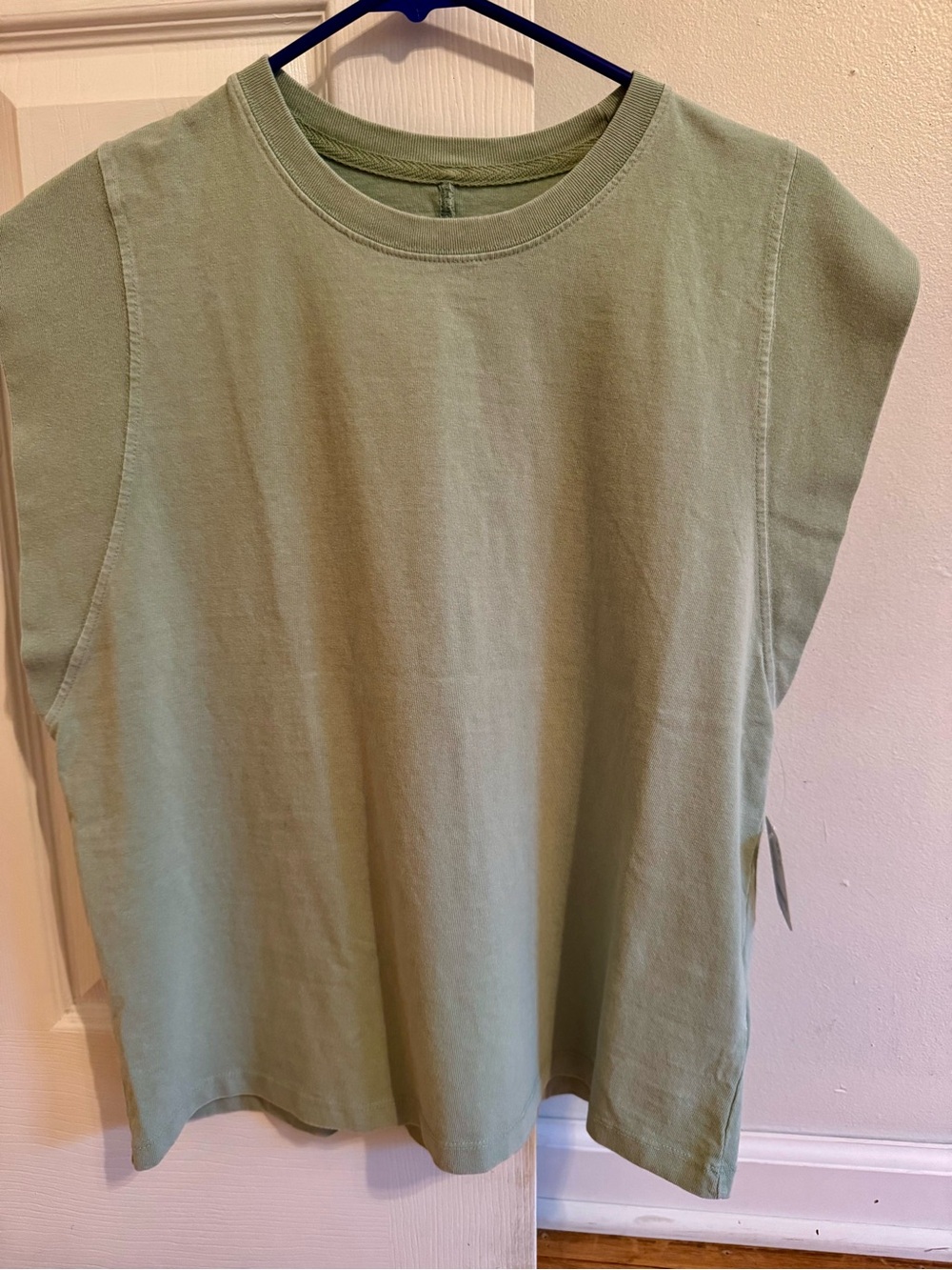 We The Free Sleeveless Muscle Tee in Sage Green